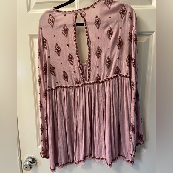 Free People Diamond Embroidered Tunic Top Boho style - Picture 5 of 5
